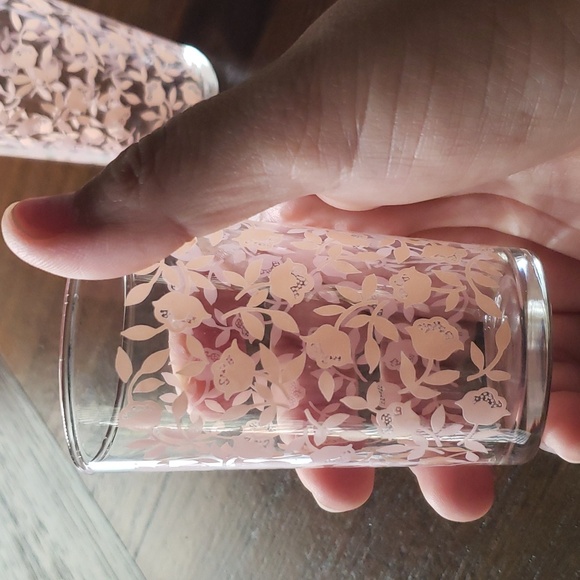 Libbey Vintage Juice Glasses Pink Roses - Picture 10 of 11